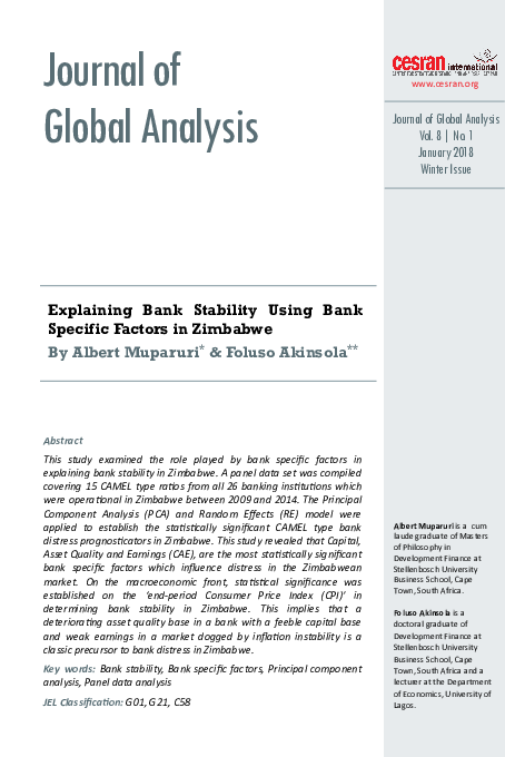 (PDF) Explaining Bank Stability Using Bank Specific Factors in Zimbabwe