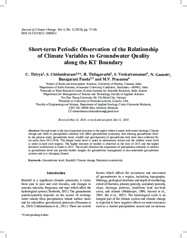 (PDF) Short-term Periodic Observation of the Relationship of Climate ...