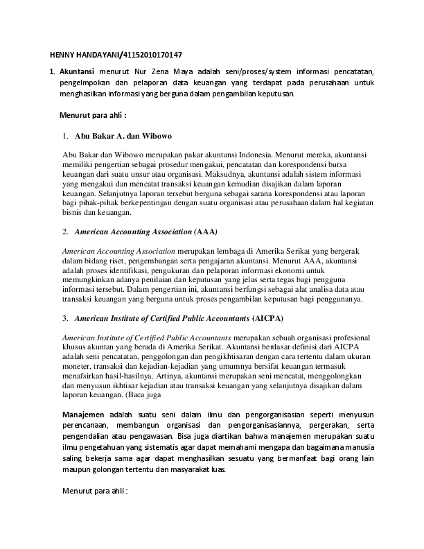 Pengertian Akuntansi Menurut Aaa Dan Aicpa