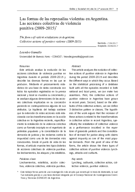 (PDF) Las formas de las represalias violentas en Argentina. Las ...