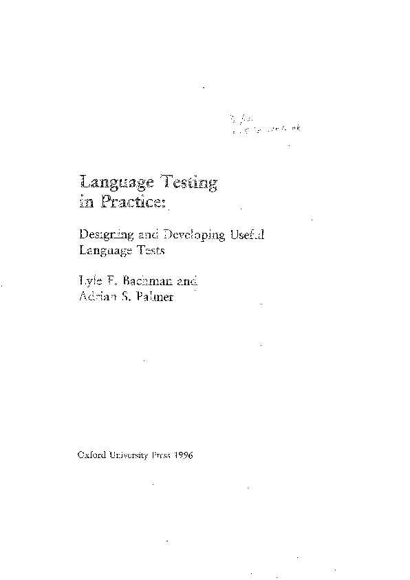  pdf language testing in practice bachman palmer