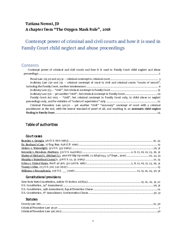 (PDF) Contempt power of criminal and civil courts and how it is used in