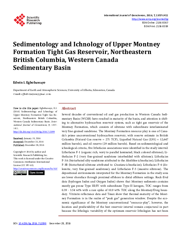 (PDF) Sedimentology and Ichnology of Upper Montney Formation Tight Gas ...