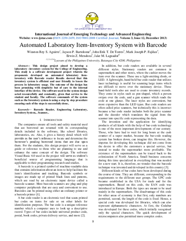 Automated inventory thesis image