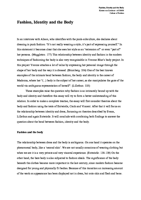 Fashion Culture And Identity Pdf