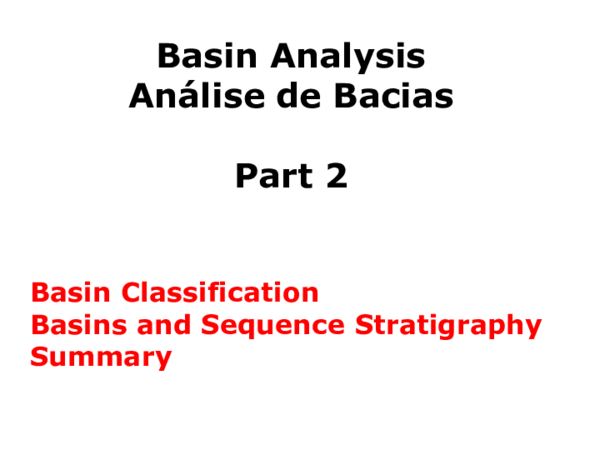 (PDF) Basin Analysis Análise de Bacias Part 2 Basin Classification ...