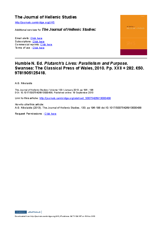 (PDF) The Journal of Hellenic Studies Anastasios Nikolaidis