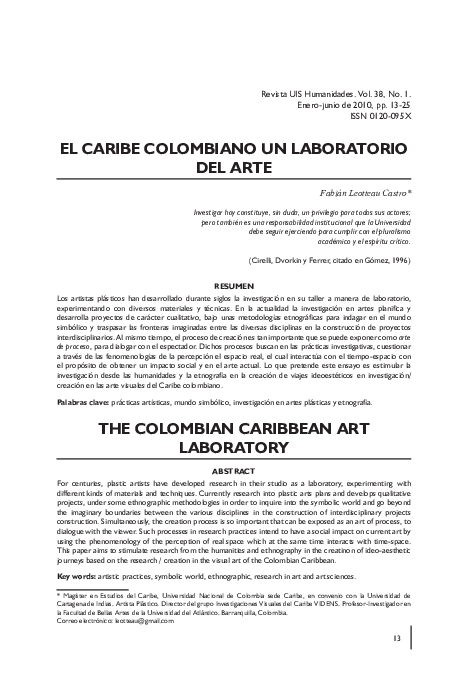 (PDF) EL CARIBE COLOMBIANO UN LABORATORIO DEL ARTE THE COLOMBIAN ...