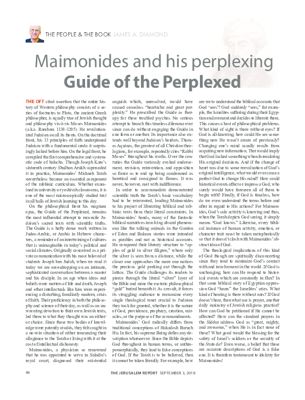 Pdf Maimonides Perplexing Guide Of The Perplexed