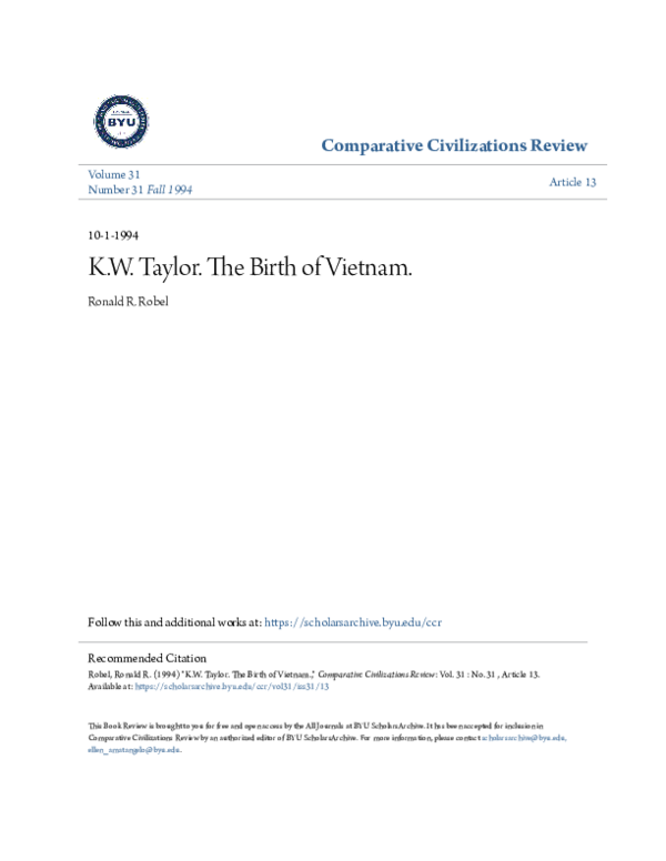 (PDF) Comparative Civilizations Review