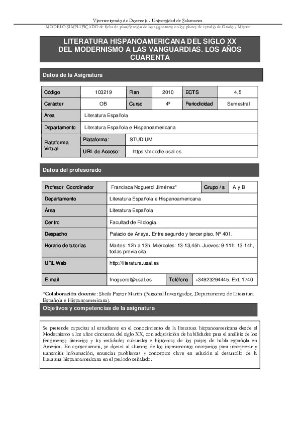 (PDF) PROGRAMA DE LA ASIGNATURA LITERATURA HISPANOAMERICANA DEL SIGLO ...