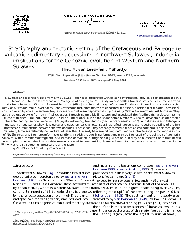 (DOC) tratigraphy and tectonic setting of the Cretaceous and Paleogene ...
