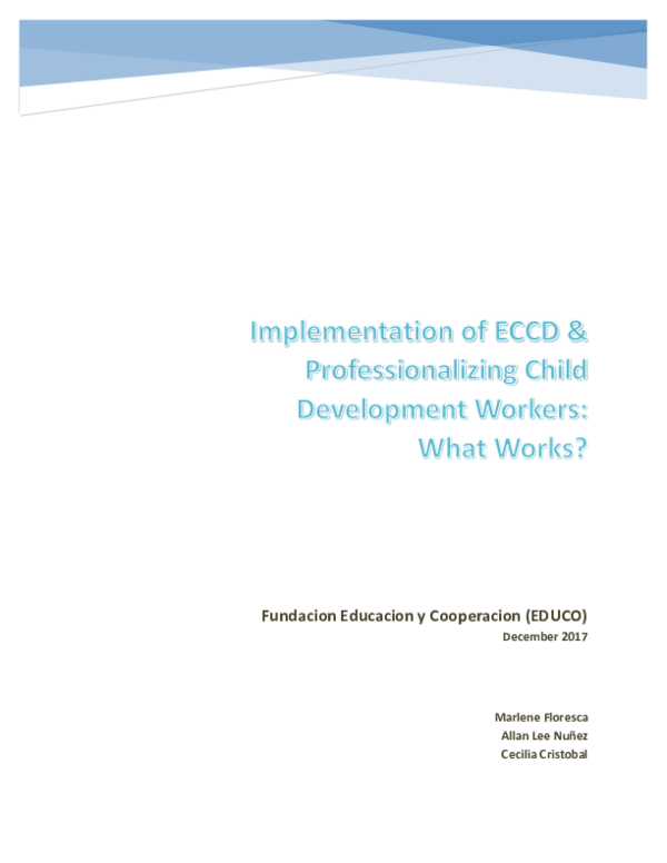 (PDF) IMPLEMENTATION OF ECCD & PROFESSIONALIZING CHILD DEVELOPMENT