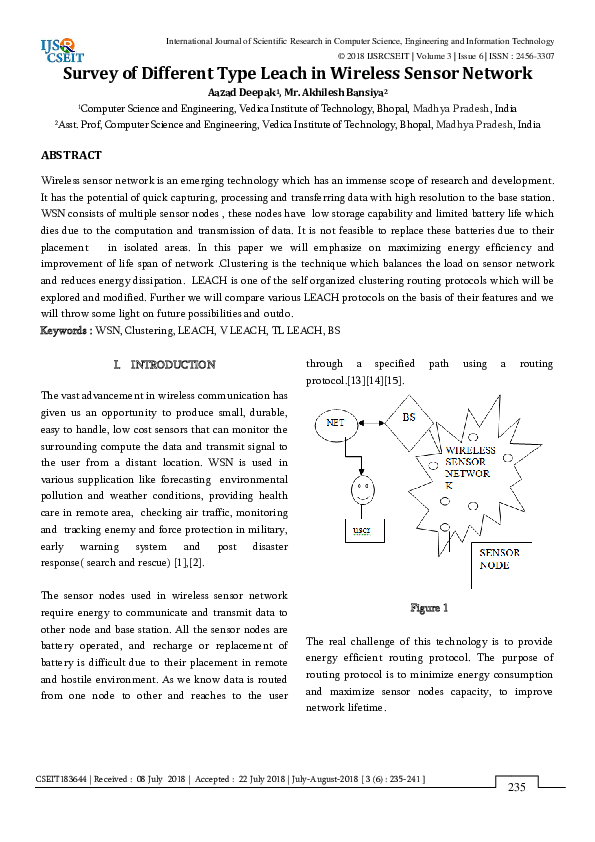 (PDF) Survey of Different Type Leach in Wireless Sensor Network