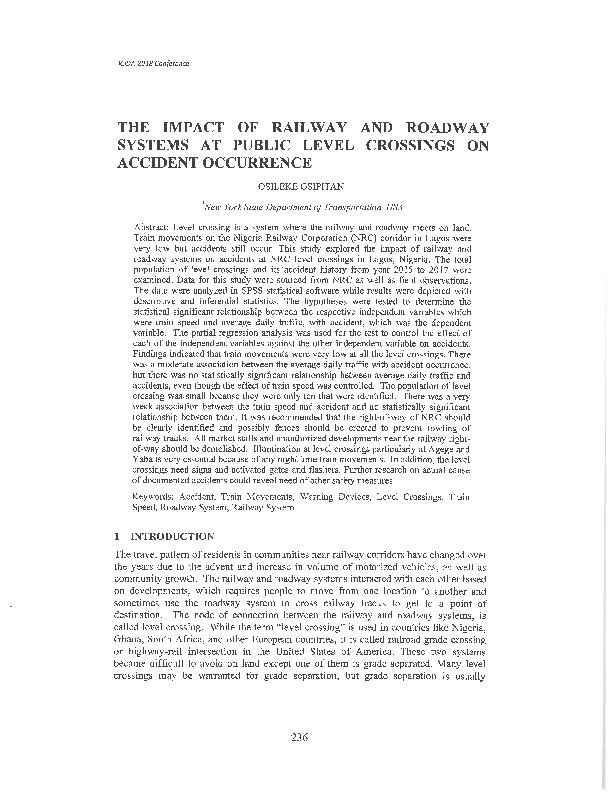 (PDF) The Impact of Railway and Roadway Systems at Public Level ...