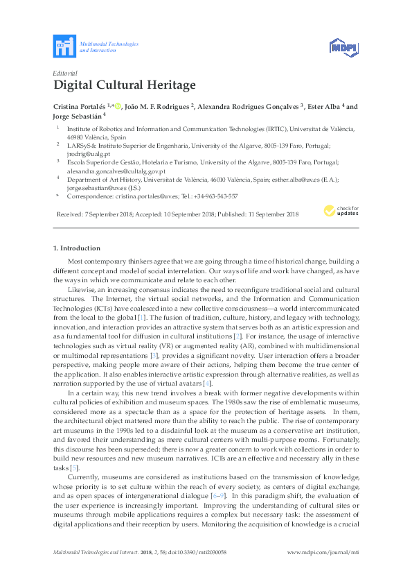 (PDF) Digital Cultural Heritage