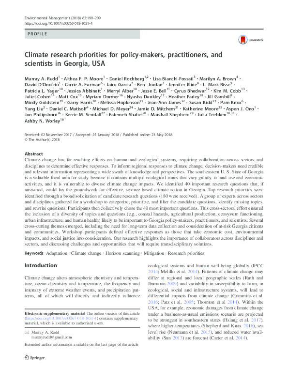 (PDF) Climate research priorities for policy-makers, practitioners, and ...