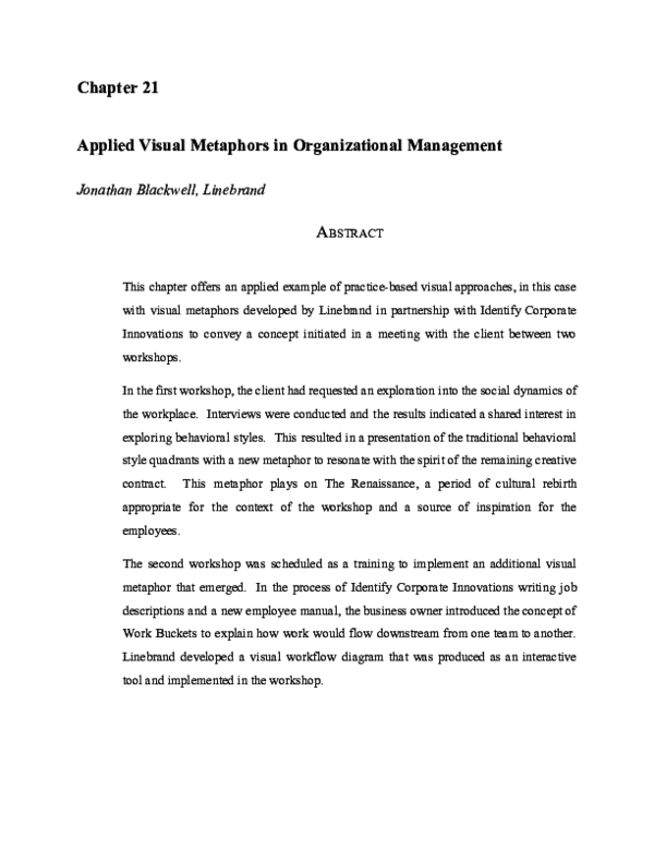 (PDF) Applied Visual Metaphors in Organizational Management