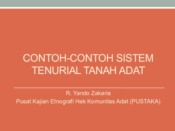 (PDF) Contoh-contoh Sistem Tenurial Tanah Adat.pdf