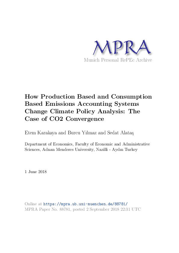 (PDF) How Production Based and Consumption Based Emissions Accounting ...