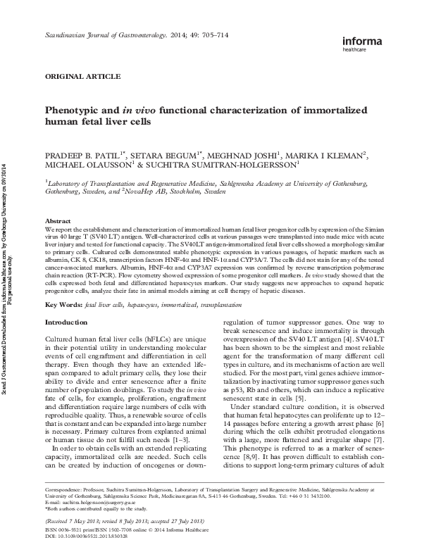 (PDF) Phenotypic and in vivo functional characterization of ...