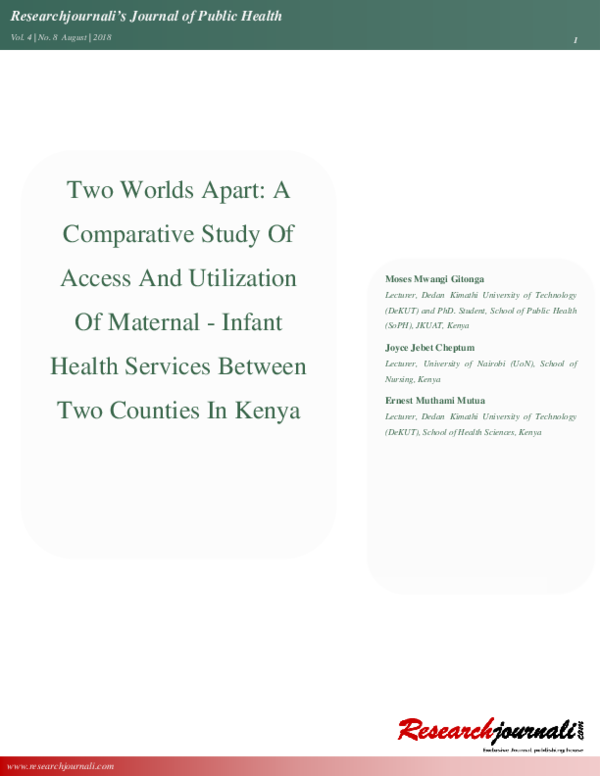 (PDF) A Comparative Study Of Access And Utilization Of Maternal Infant ...