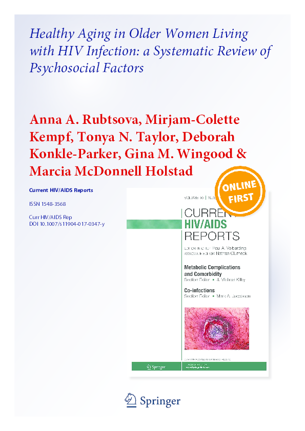 (PDF) Healthy Aging in Older Women Living with HIV Infection: a ...