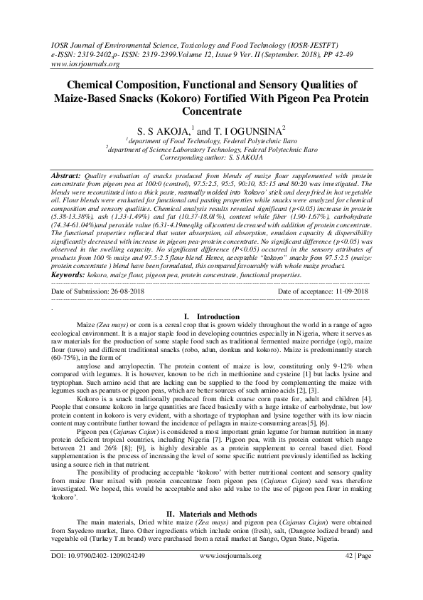 (PDF) Effect of partial substitution of dried plantain flour on the