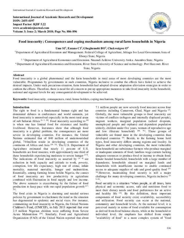 (PDF) Food insecurity; Consequences and coping mechanism among rural ...