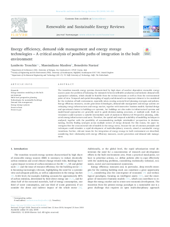 (PDF) Energy eﬃciency, demand side management and energy storage ...