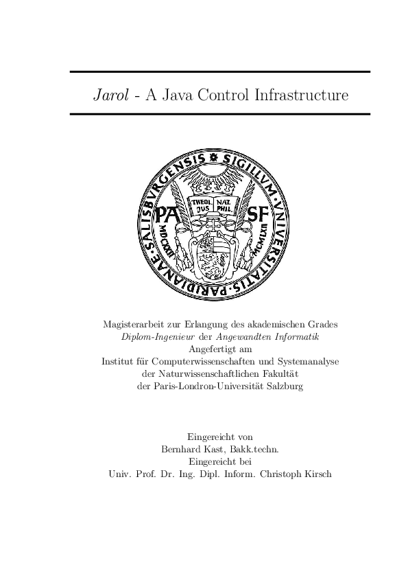 (PDF) Jarol - A Java Control Infrastructure