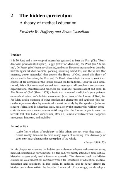 (PDF) 2 The hidden curriculum A theory of medical education
