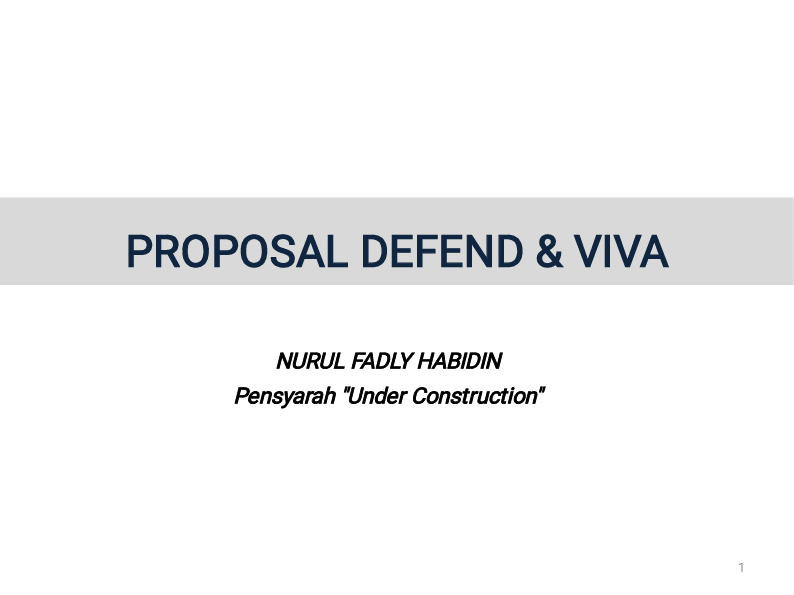 (PDF) PROPOSAL DEFEND & VIVA