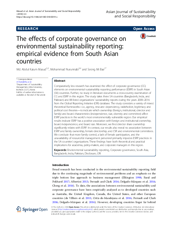 (PDF) The effects of corporate governance on environmental ...