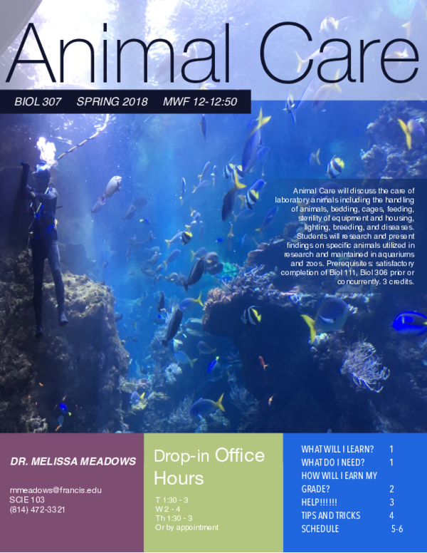 (PDF) Animal Care Lecture Syllabus