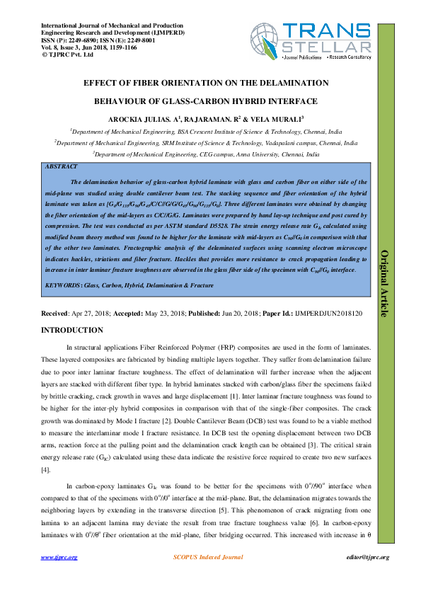 (PDF) EFFECT OF FIBER ORIENTATION ON THE DELAMINATION BEHAVIOUR OF ...