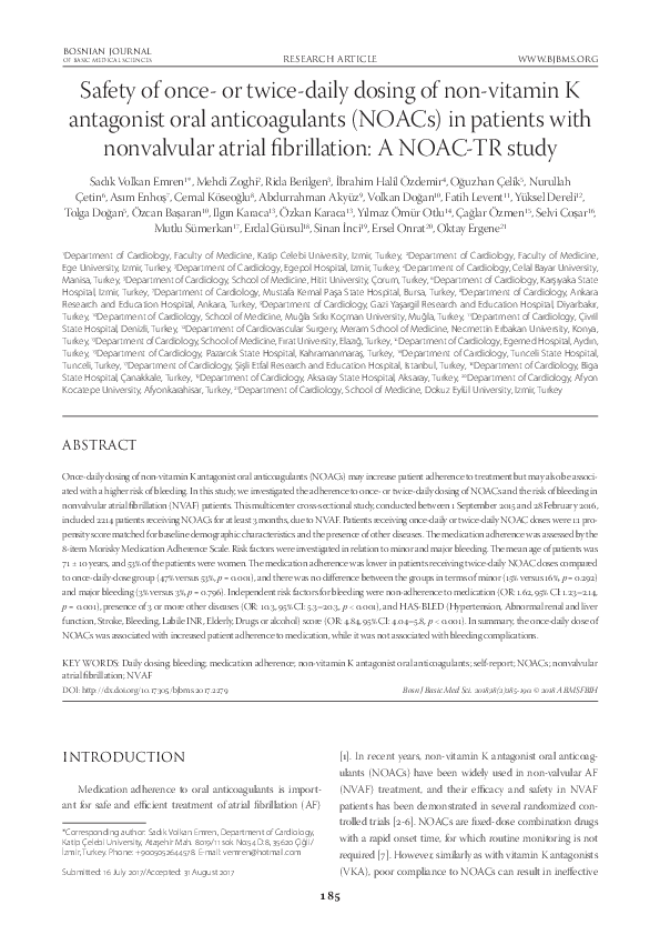 (PDF) Safety of once- or twice-daily dosing of non-vitamin K antagonist ...