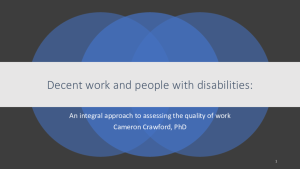 (PDF) Decent work and people with disabilities: An integral approach to ...