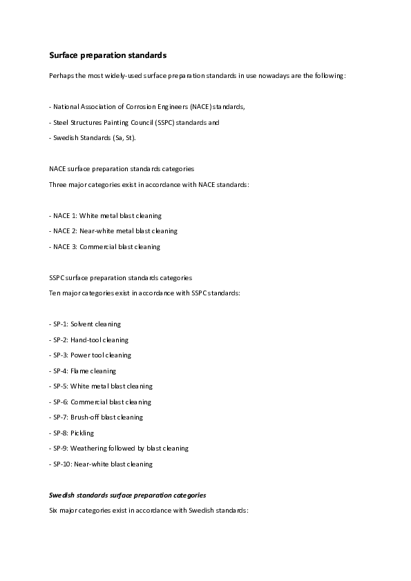 (DOC) Surface preparation standards