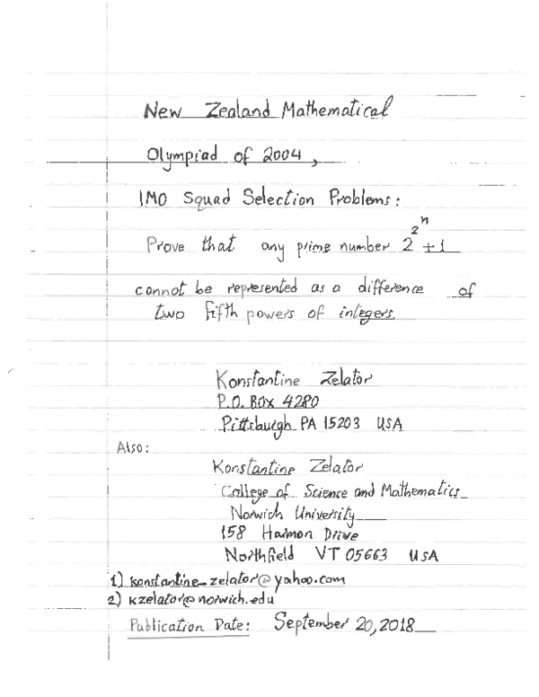 (PDF) New Zealand Mathematical Olympiad of 2004 , IMO Selection ...