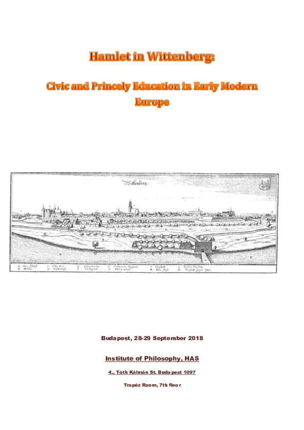 (PDF) Hamlet in Wittenberg Civic and Princely Education in Early