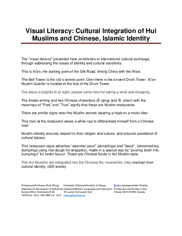 (PDF) Visual Literacy: Cultural Integration of Hui Muslims and Chinese ...