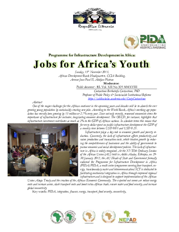 (PDF) Programme for Infrastructure Development in Africa Jobs for