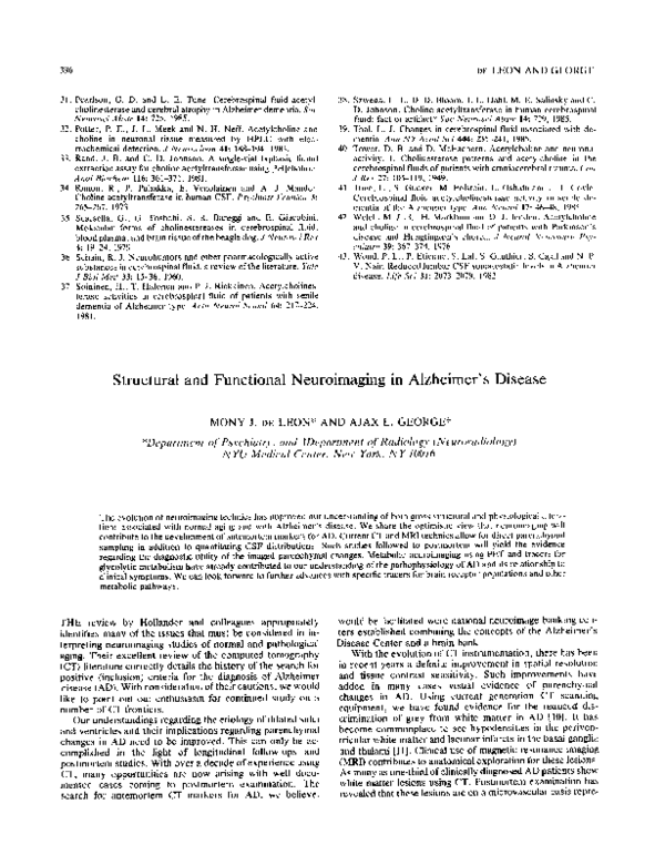 (PDF) Structural and functional neuroimaging in Alzheimer's disease
