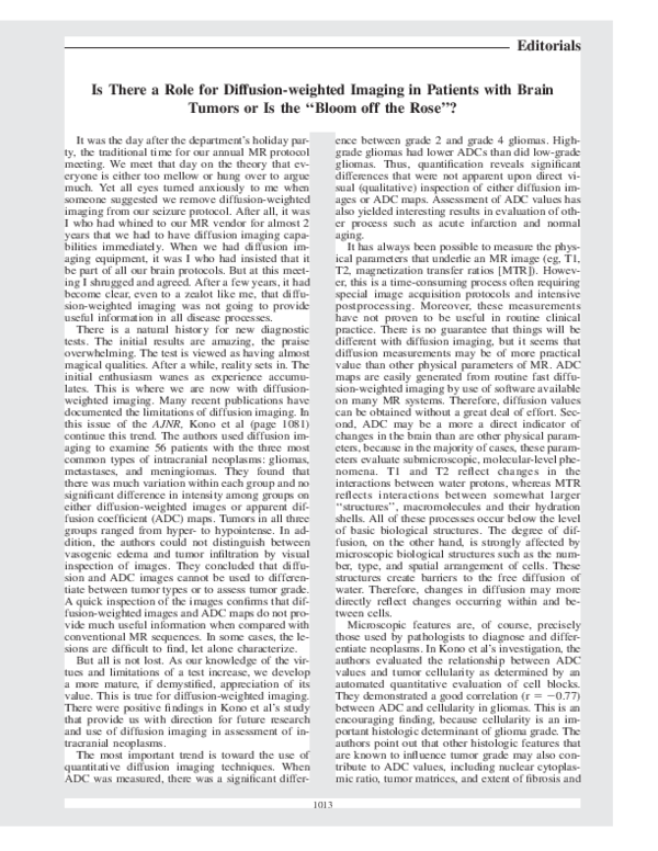(PDF) What role does functional MR imaging play in the diagnosis or ...