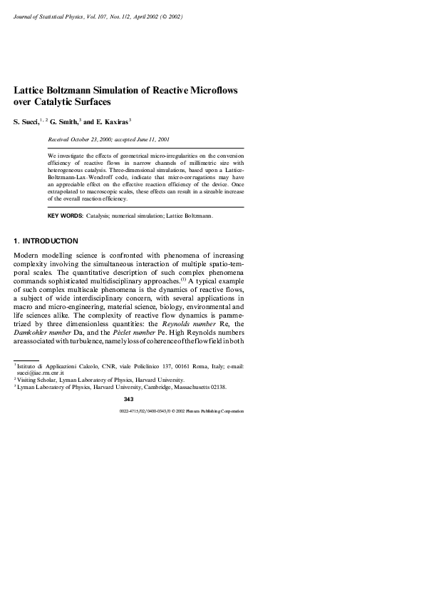 (PDF) Lattice Boltzmann simulation of reactive microflows over ...