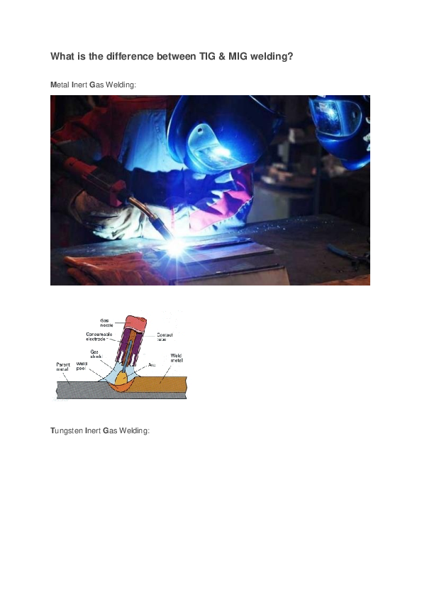 (DOC) What is the difference between TIG & MIG welding Mr. DOGAN