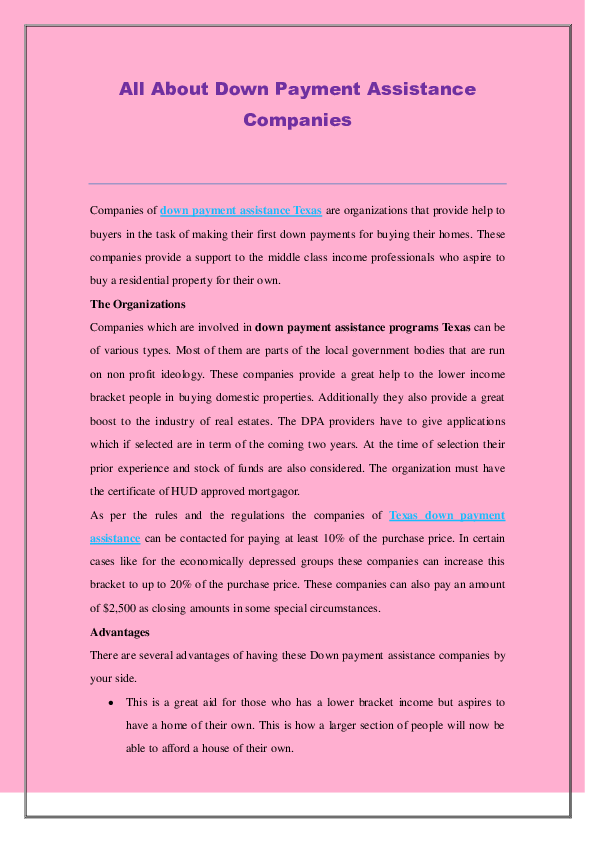 (PDF) All About Down Payment Assistance DPA GURU Academia.edu