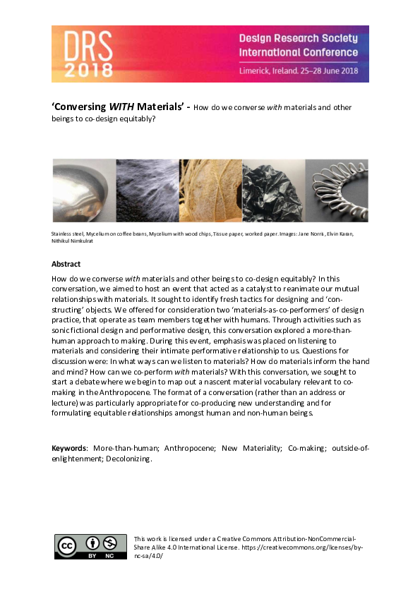 Conversation with materials