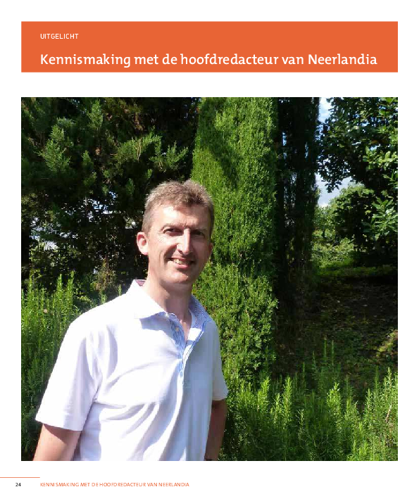 (PDF) Kennismaking met de hoofdredacteur van Neerlandia, Peter Debrabandere Peter Debrabandere